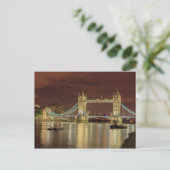 Tower Bridge 's nachts, Londen Briefkaart (Staand voorkant)