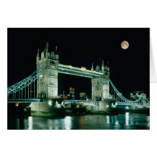 Tower Bridge 's nachts, Londen, Engeland