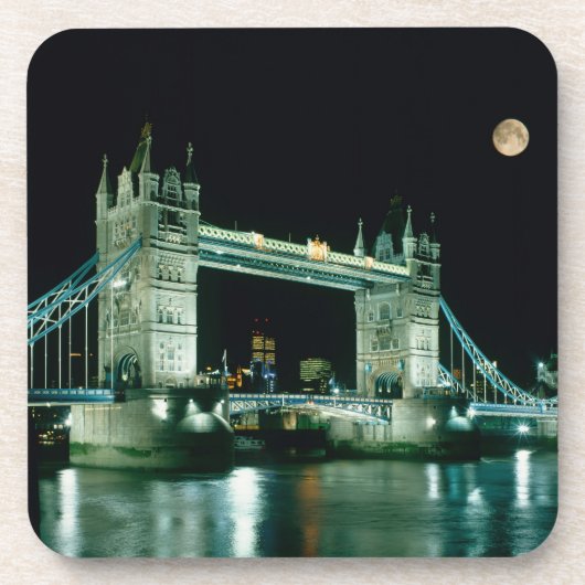 Tower Bridge 's nachts, Londen, Engeland Bier Onderzetter (Voorkant)