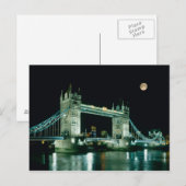 Tower Bridge 's nachts, Londen, Engeland Briefkaart (Voorkant / Achterkant)