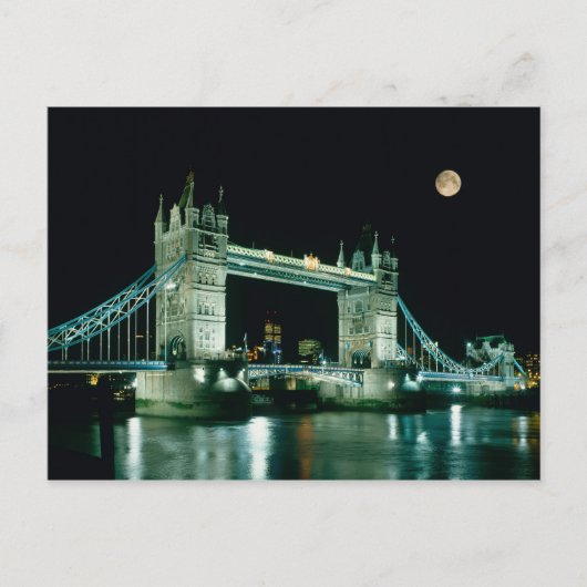 Tower Bridge 's nachts, Londen, Engeland Briefkaart (Voorkant)