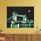 Tower Bridge 's nachts, Londen, Engeland Canvas Afdruk (Insitu (Woonkamer))