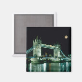 Tower Bridge 's nachts, Londen, Engeland Magneet (Voorkant / Achterkant)