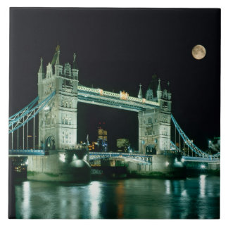 Tower Bridge 's nachts, Londen, Engeland Tegeltje