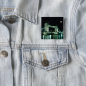Tower Bridge 's nachts, Londen, Engeland Vierkante Button 5,1 Cm (In situ)