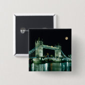 Tower Bridge 's nachts, Londen, Engeland Vierkante Button 5,1 Cm (Voorkant /achterkant)