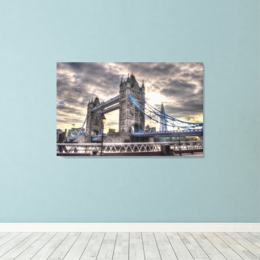 Tower Bridge & The Shard, Londen, Engeland Canvas Afdruk (Insitu (Houten vloer))