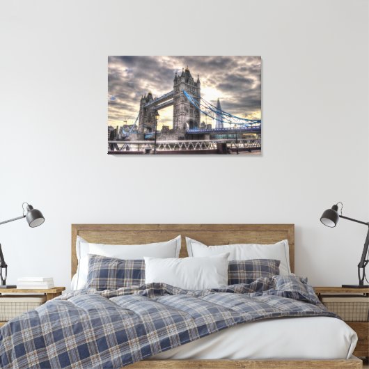 Tower Bridge & The Shard, Londen, Engeland Canvas Afdruk (Insitu (Slaapkamer))