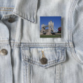 Tower Bridge, Theems, Londen, Engeland Vierkante Button 5,1 Cm (In situ)