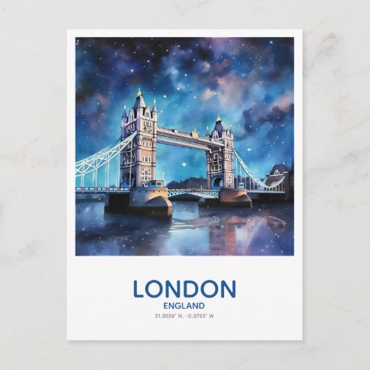 Tower Bridge Under the Stars - Londen, Engeland Briefkaart (Voorkant)