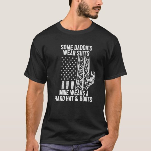 Tower climate dochter Son American Flag Fathers D T-shirt (Voorkant)