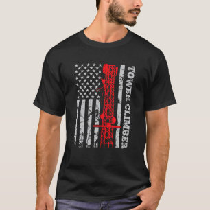 Tower Climber USA Vlag Tower Climber Cell Site TEC T-shirt