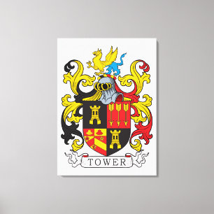 Tower Family Crest Canvas Afdruk