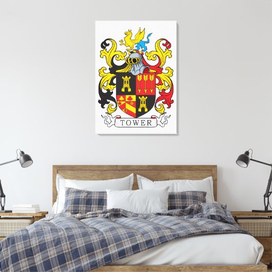 Tower Family Crest Canvas Afdruk (Insitu (Slaapkamer))