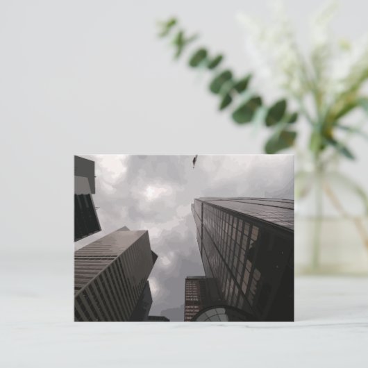 Tower in de stad. briefkaart (Staand voorkant)