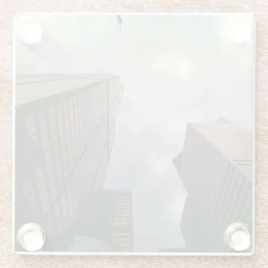 Tower in de stad. glazen onderzetter (Achterkant)