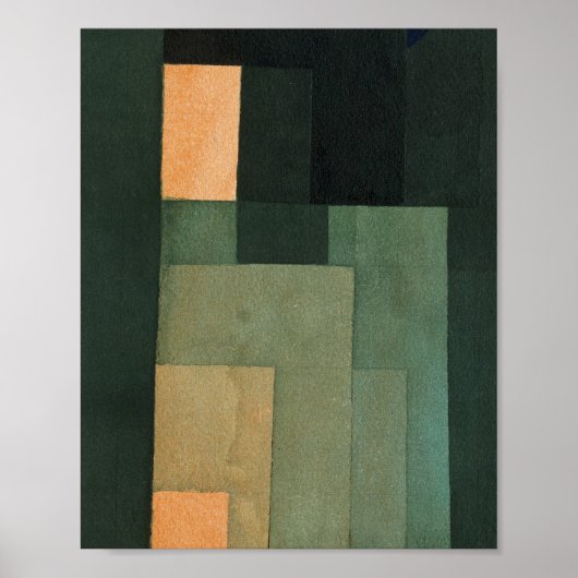 Tower in het Oranje en Groen: Paul Klee 1922 Poster (Voorkant)