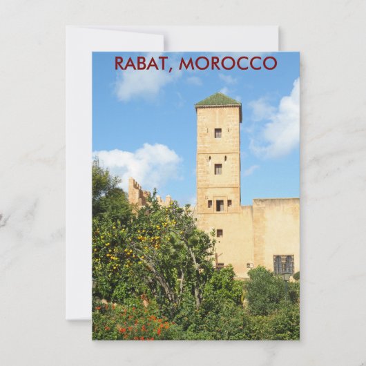 Tower in Rabat, Marokko Kaart (Voorkant)
