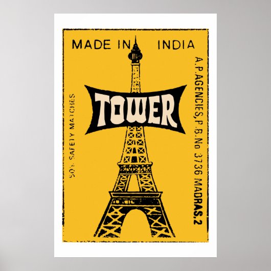 TOWER (Indische  matchbox cover) Poster (Voorkant)