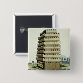 Tower met externe galerijen en een extra vierkante button 5,1 cm (Voorkant /achterkant)