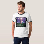 'Tower of Light & Love' Mannen Ringer T-Shirt (Voorkant volledig)