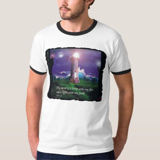 'Tower of Light & Love' Mannen Ringer T-Shirt (Voorkant)