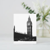 Tower of London Big Ben zwart-wit foto Briefkaart (Staand voorkant)