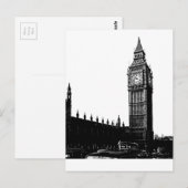 Tower of London Big Ben zwart-wit foto Briefkaart (Voorkant / Achterkant)