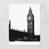 Tower of London Big Ben zwart-wit foto Briefkaart (Voorkant)