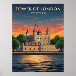 Tower of London bij zonsondergang Poster