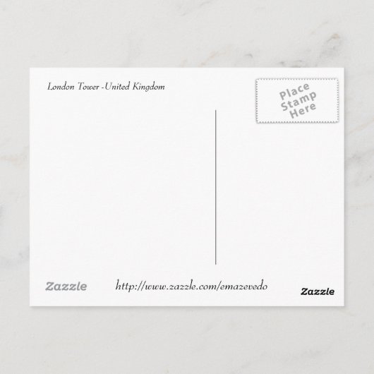 Tower of London briefkaart (Achterkant)