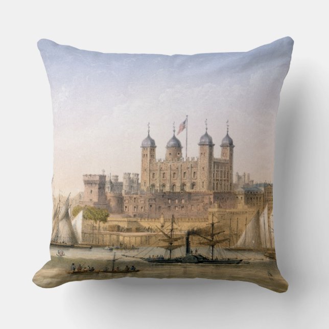 Tower of London, c.1862 (kleurenlitho) Kussen (Voorkant)