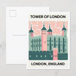 Tower of London Engeland abstracte reizen bloemsie Briefkaart