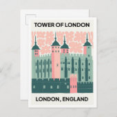 Tower of London Engeland abstracte reizen bloemsie Briefkaart (Voorkant / Achterkant)