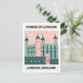 Tower of London Engeland abstracte reizen bloemsie Briefkaart (Staand voorkant)