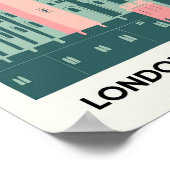 Tower of London Engeland abstracte reizen bloemsie Poster (Hoek)