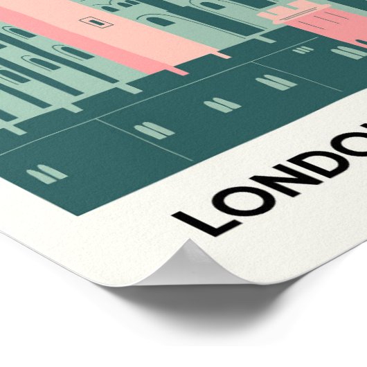 Tower of London Engeland abstracte reizen bloemsie Poster (Hoek)