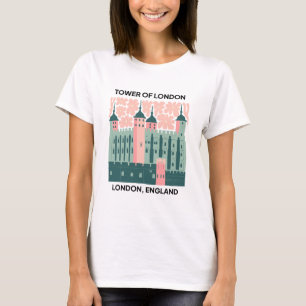 Tower of London Engeland abstracte reizen bloemsie T-shirt