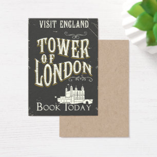 Tower of London Engeland vintage poster Visitekaartje