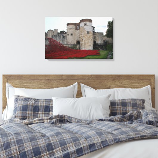 Tower of London met keramische papavers - Canvas (Insitu (Slaapkamer))