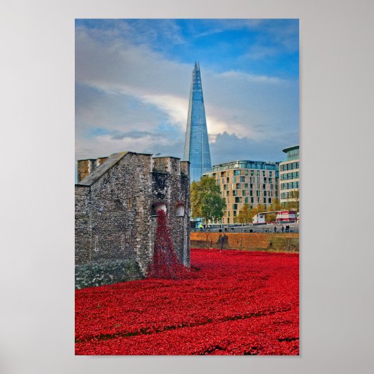 Tower of London Red Poppies England Verenigd Konin Poster (Voorkant)