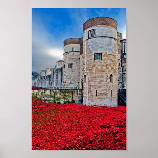 Tower of London Red Poppies England Verenigd Konin Poster (Voorkant)