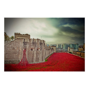Tower of London Red Poppies Perfect Poster