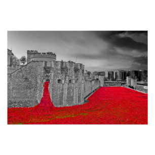 Tower of London Red Poppies Perfect Poster