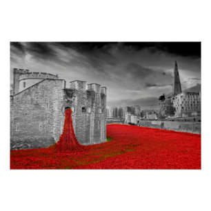 Tower of London Red Poppies Perfect Poster
