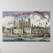 Tower of London Seen from the River Thames Poster (Voorkant)