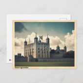 Tower of London Vintage Reizen Briefkaart (Voorkant / Achterkant)