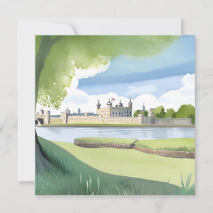 Tower of London Watercolor landschap VK Kaart