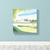 Tower of London | Waterverf landschap VK Canvas Afdruk (Insitu (Houten vloer))