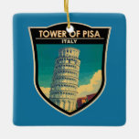 Tower of Pisa Italië Travel Art Vintage Keramisch Ornament<br><div class="desc">Toren van Pisa in een vectorkunststijl. De scheve toren van Pisa,  of gewoon de toren van Pisa,  is de campanile,  of vrijstaande klokkentoren,  van de kathedraal van Pisa.</div>